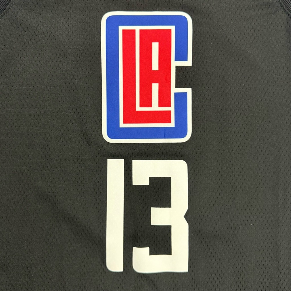 Jordan Paul George Los Angeles Clippers #13 Black Statement Swingman Jersey 44 - Picture 5 of 8